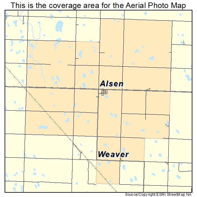 Alsen, ND location map 