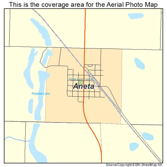 Aneta, ND location map 