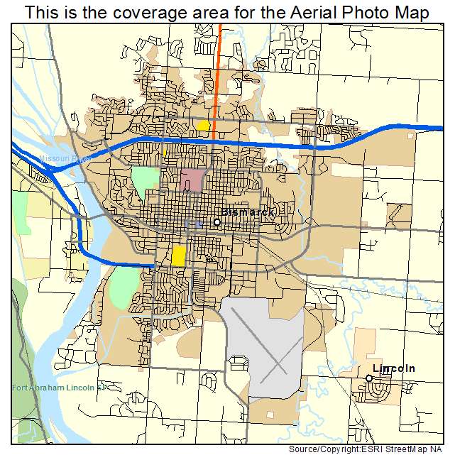 Bismarck, ND location map 