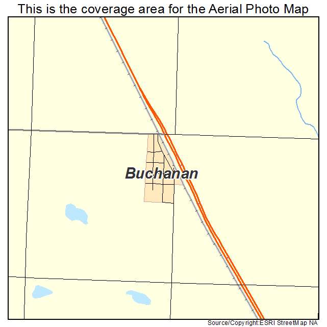 Buchanan, ND location map 