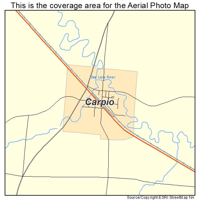 Carpio, ND location map 