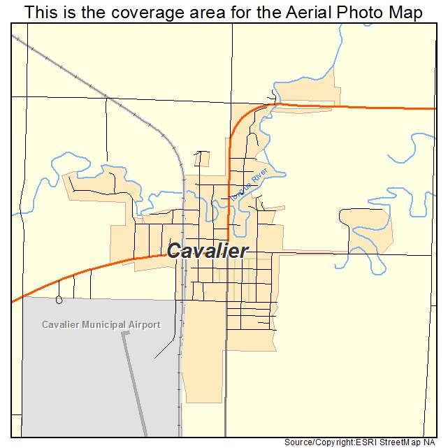 Cavalier, ND location map 