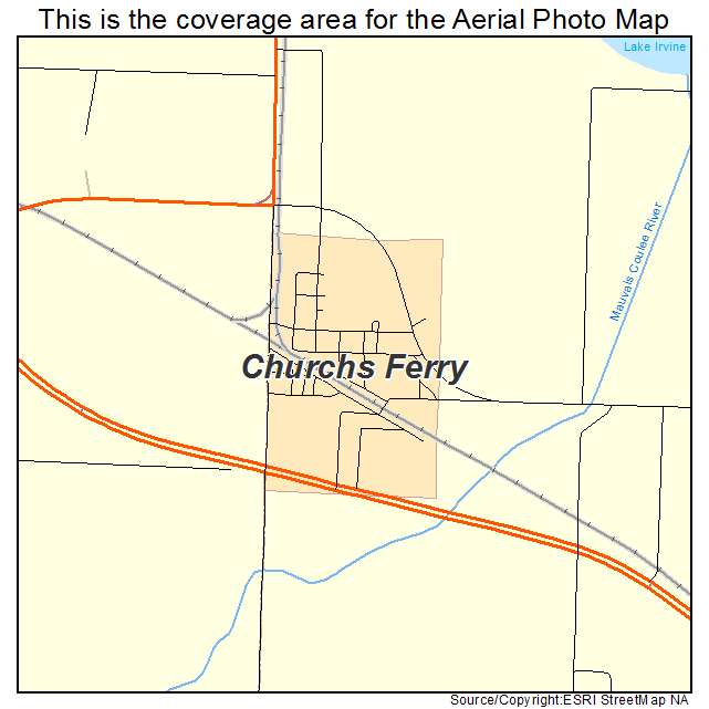 Churchs Ferry, ND location map 