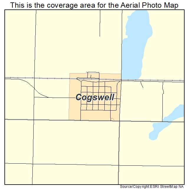 Cogswell, ND location map 