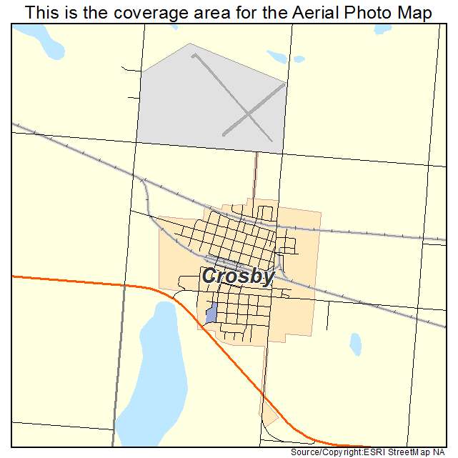 Crosby, ND location map 