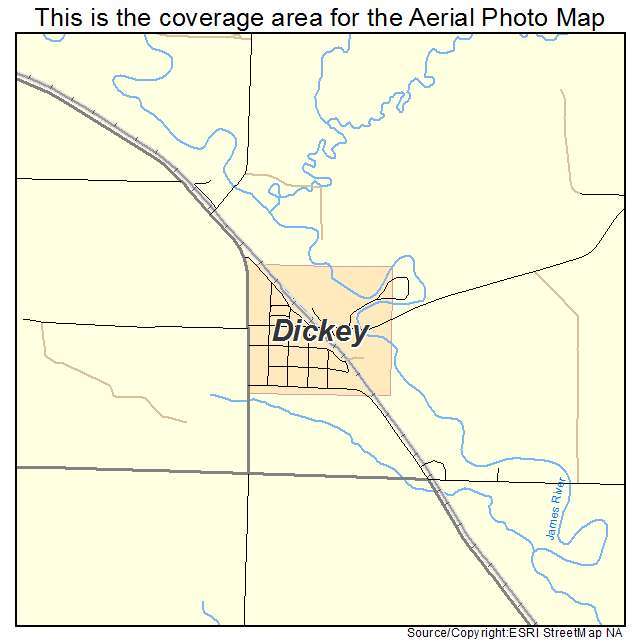 Dickey, ND location map 