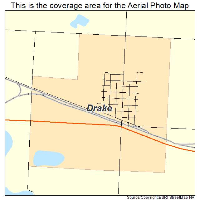 Drake, ND location map 