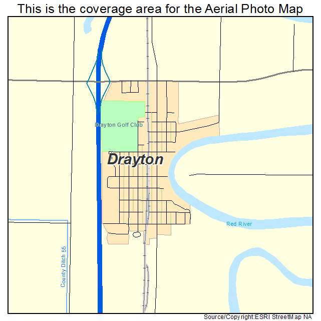 Aerial Photography Map of Drayton, ND North Dakota