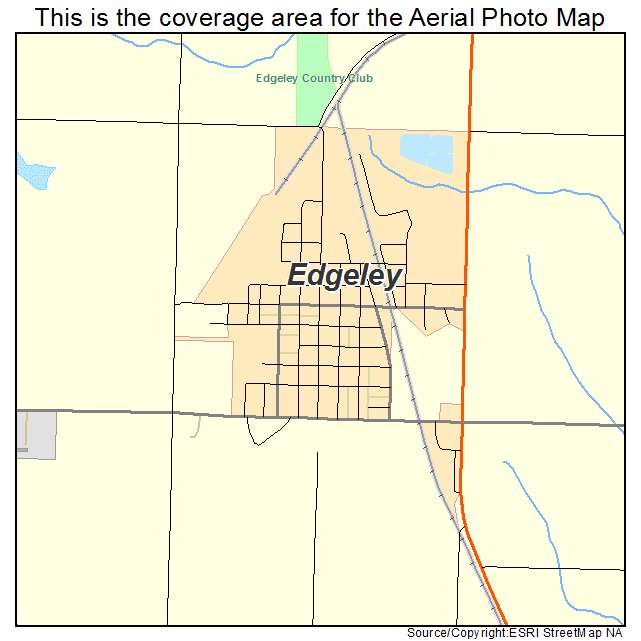 Edgeley, ND location map 