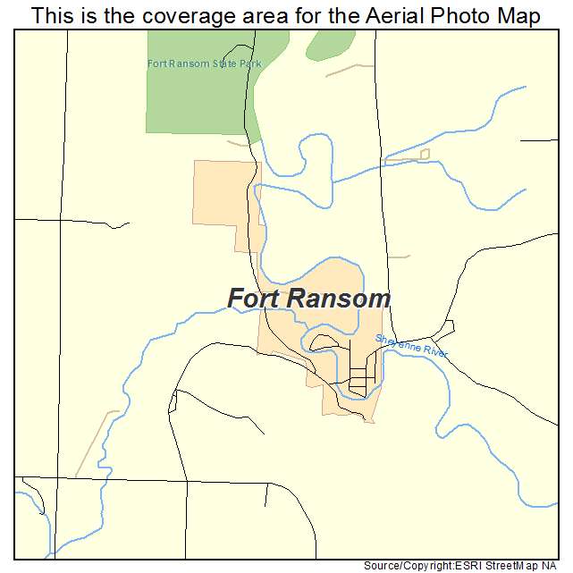 Fort Ransom, ND location map 