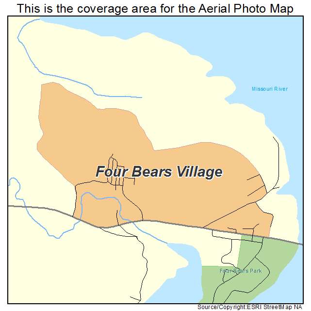Four Bears Village, ND location map 