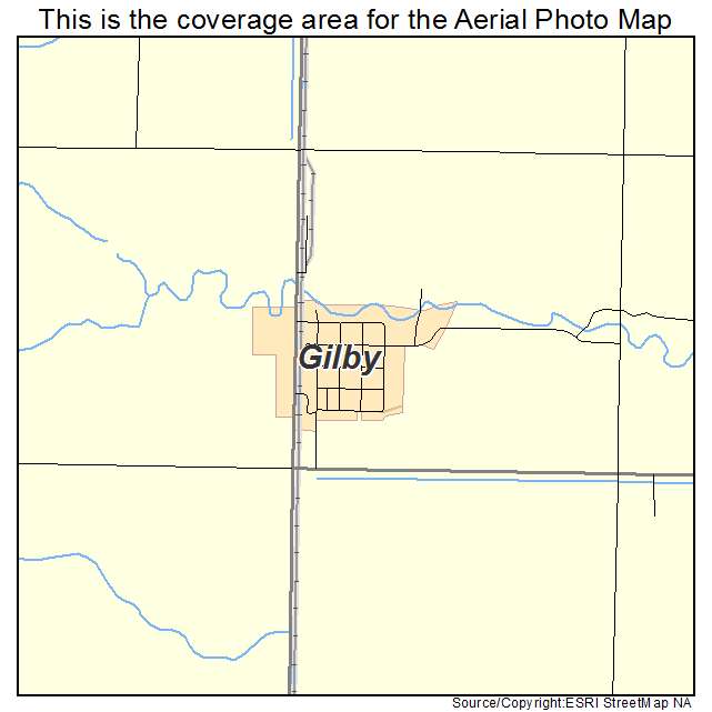 Gilby, ND location map 