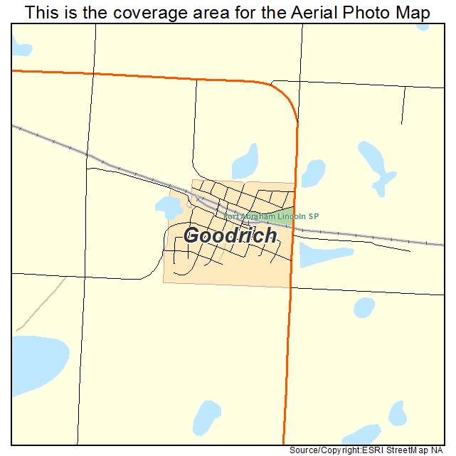 Goodrich, ND location map 