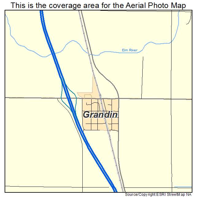 Grandin, ND location map 