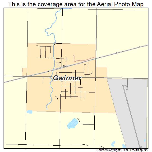 Aerial Photography Map of Gwinner, ND North Dakota