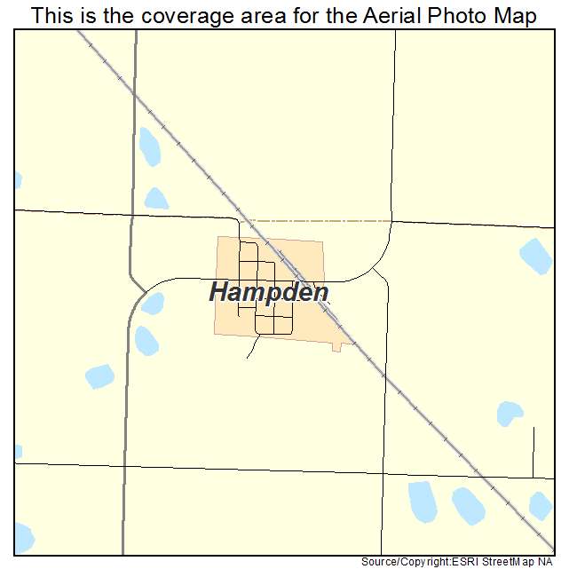 Hampden, ND location map 
