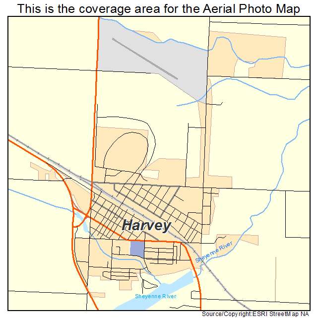 Harvey, ND location map 