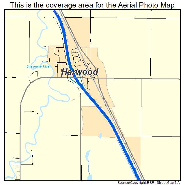 Harwood, ND location map 