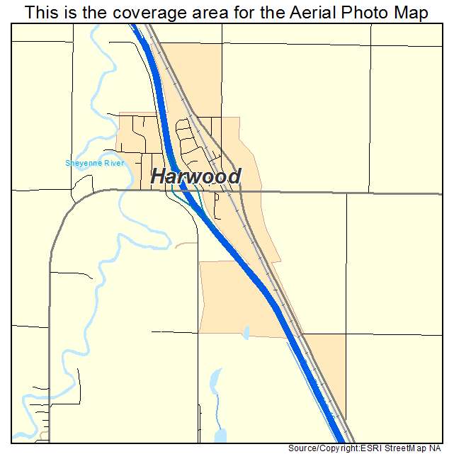 Aerial Photography Map of Harwood, ND North Dakota