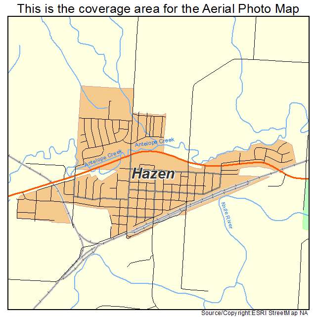 Hazen, ND location map 