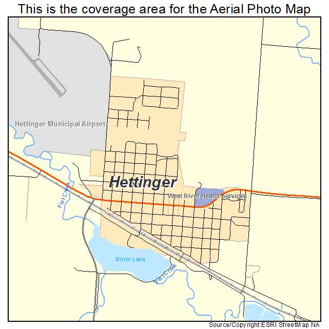 Hettinger, ND location map 