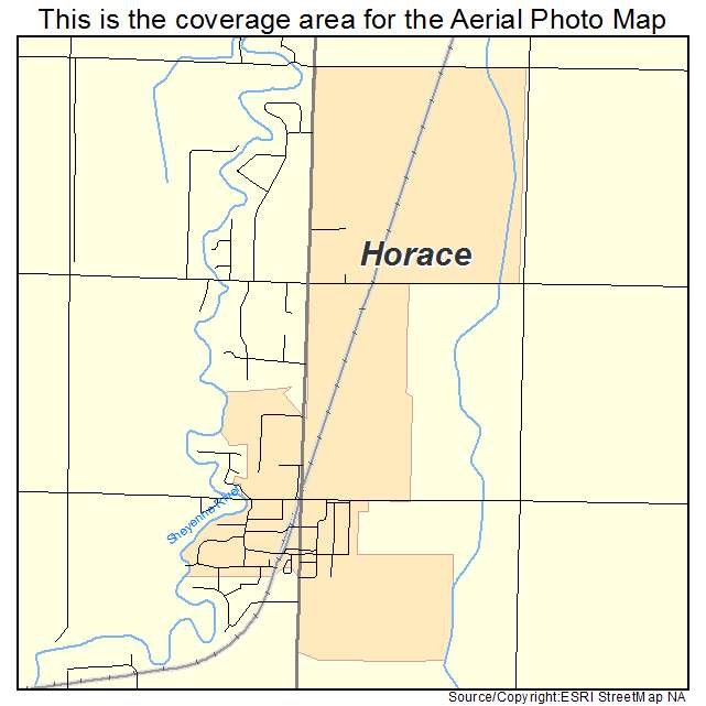 Horace, ND location map 