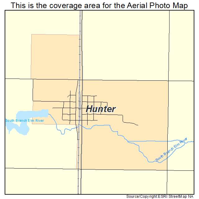 Hunter, ND location map 