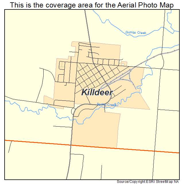 Killdeer, ND location map 