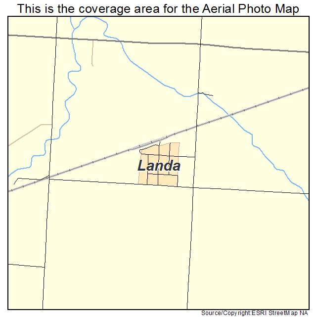 Landa, ND location map 