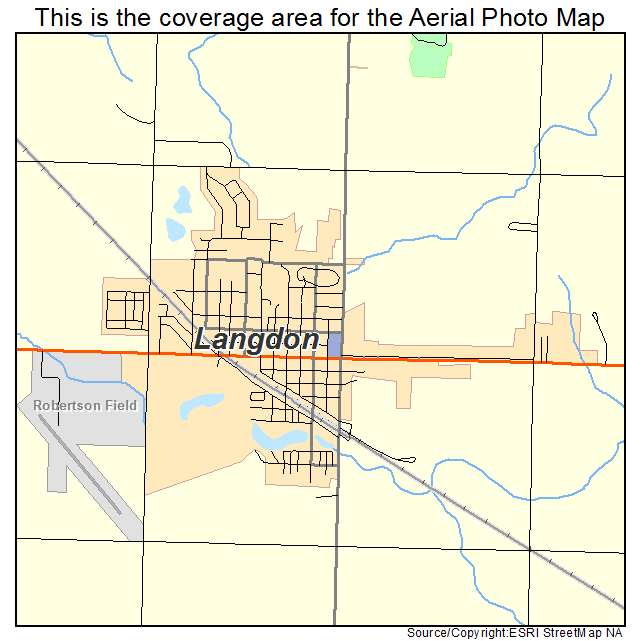 Langdon, ND location map 
