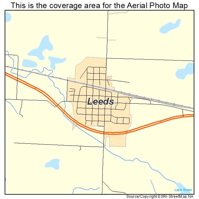 Leeds, ND location map 