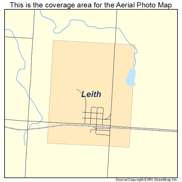 Leith, ND location map 