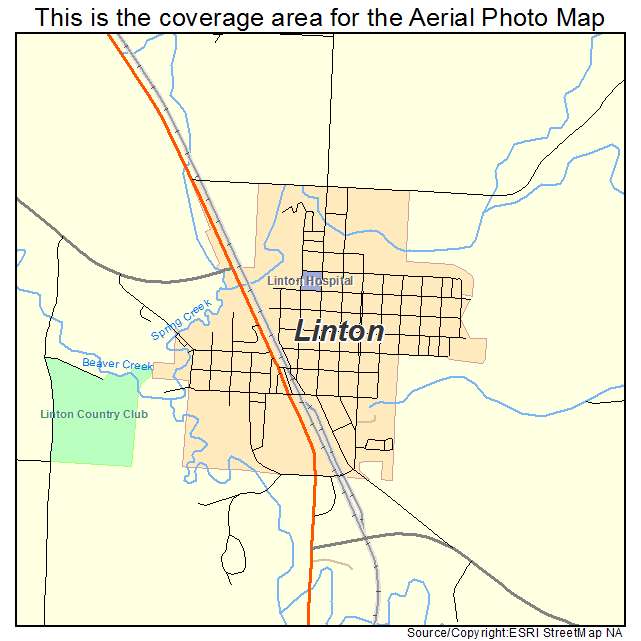 Linton, ND location map 