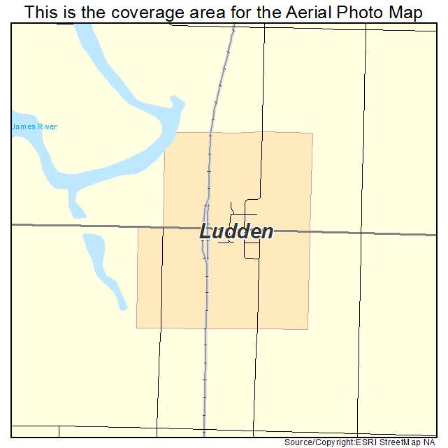 Ludden, ND location map 