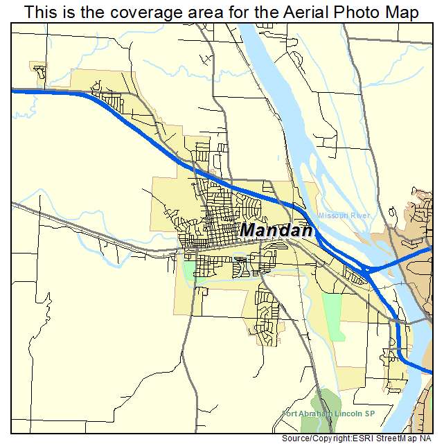 Mandan, ND location map 