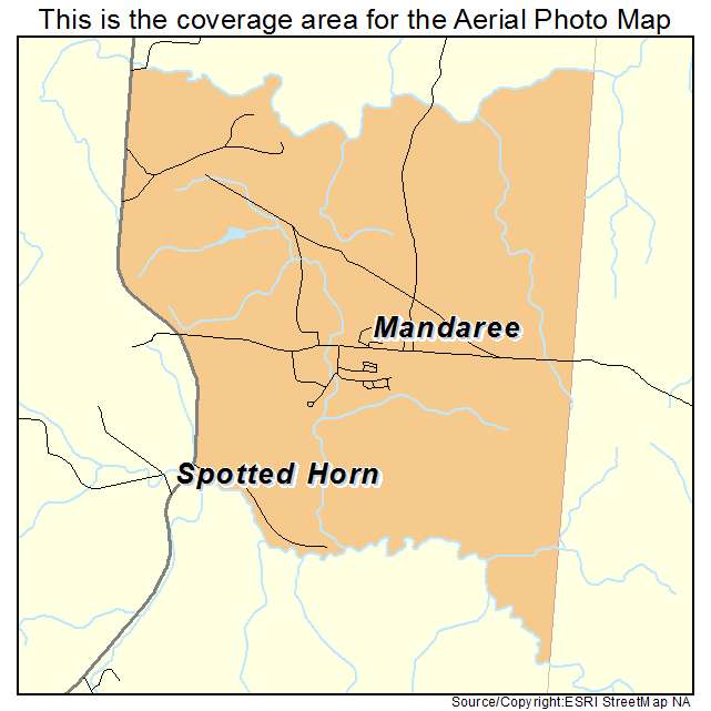 Mandaree, ND location map 