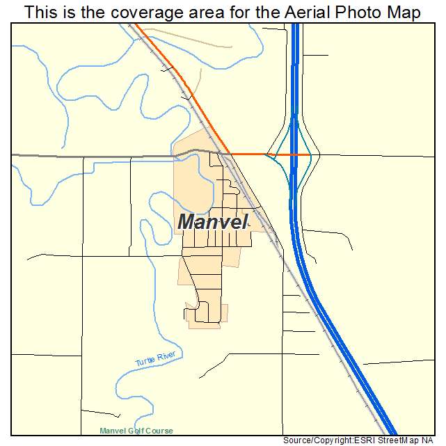 Manvel, ND location map 