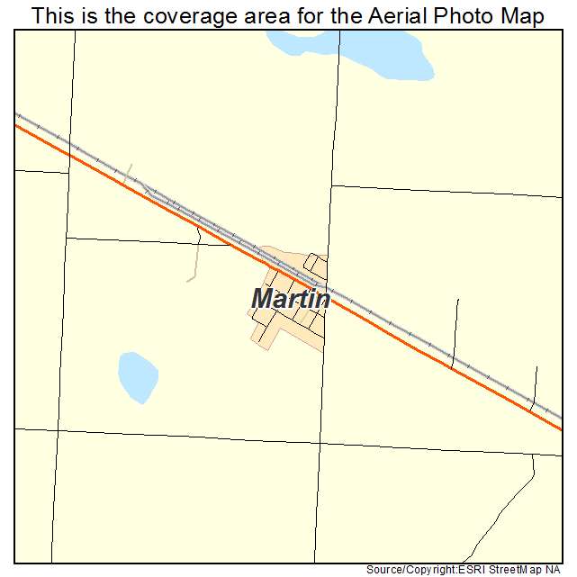 Martin, ND location map 