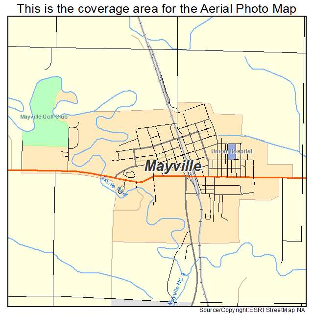 Mayville, ND location map 