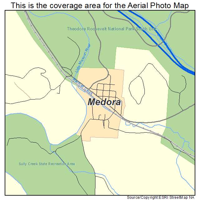 Medora, ND location map 