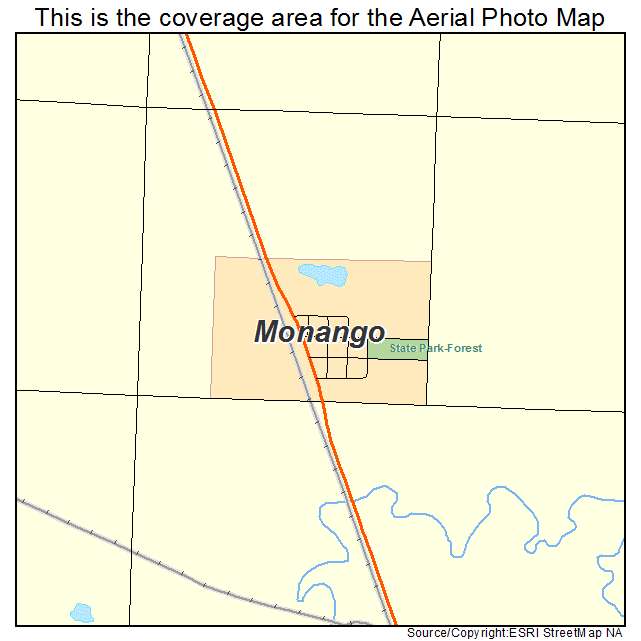 Monango, ND location map 