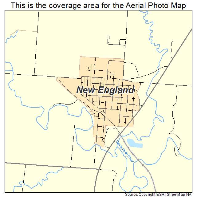 New England, ND location map 