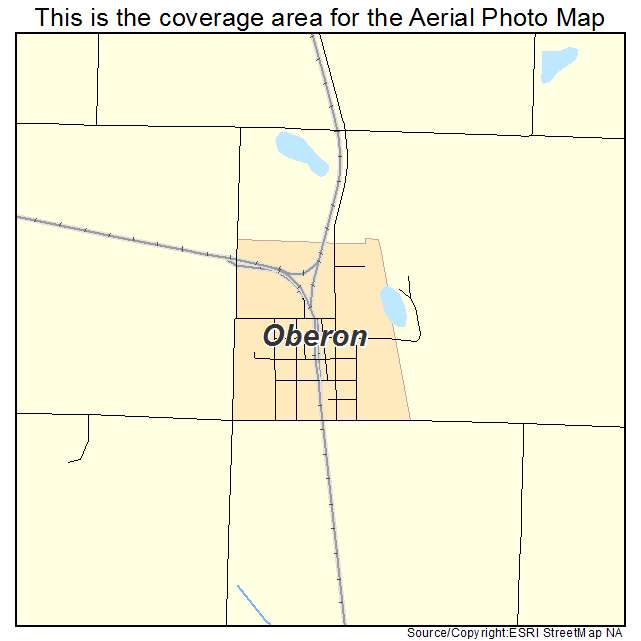 Oberon, ND location map 