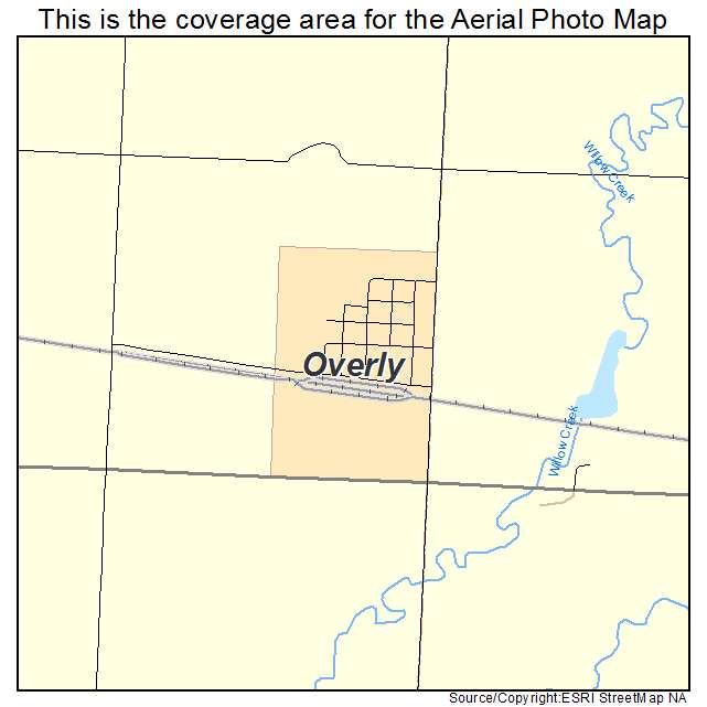 Overly, ND location map 