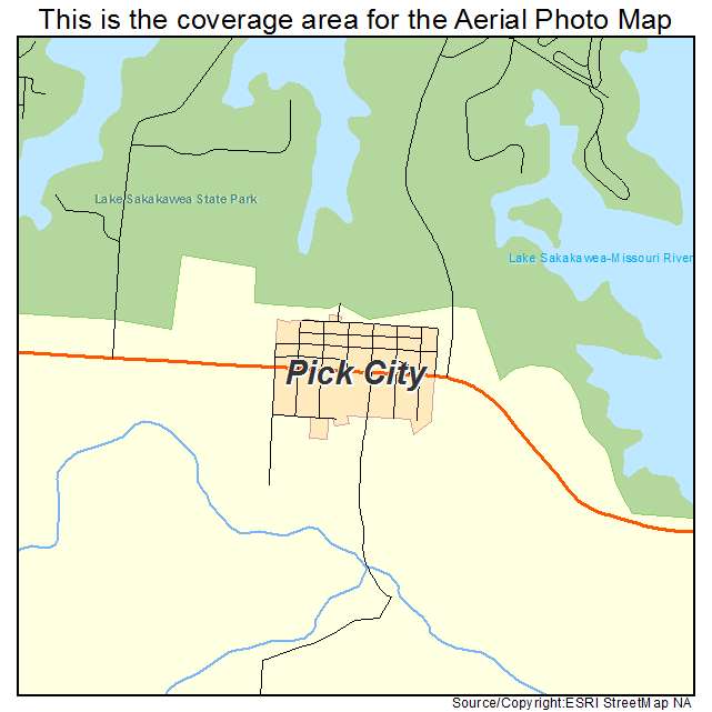 Pick City, ND location map 