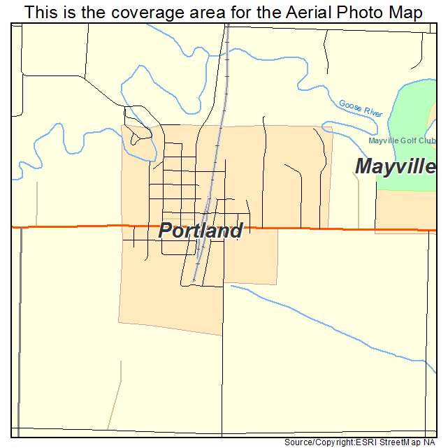 Portland, ND location map 