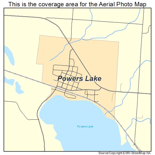 Powers Lake, ND location map 