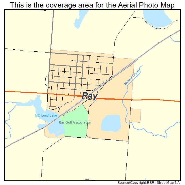 Ray, ND location map 