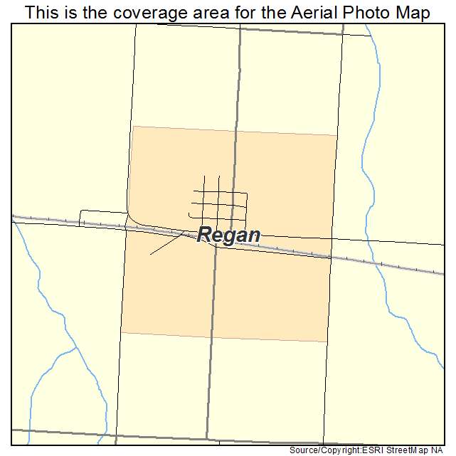 Regan, ND location map 