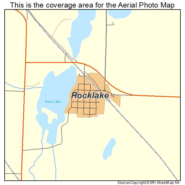 Rocklake, ND location map 